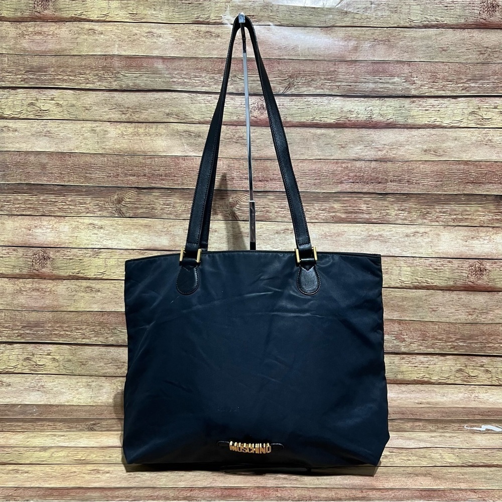 Moschino Dark Blue Nylon Tote
